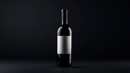 Elegant wine bottle with custom label design, space for text on the packaging