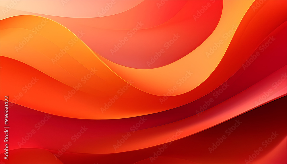 Poster abstract wavy patterns in vibrant shades of red and orange creating a dynamic visual effect