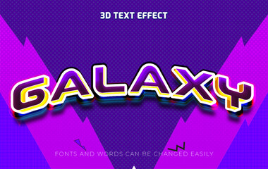 Galaxy 3d editable text effect style