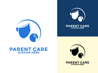 Parent Care logo design template, Family logo design illustration