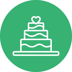 Wedding Cake Vector Line White Circles Multicolors