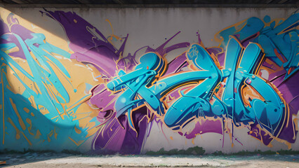 Multicolored Abstract Graffiti on the Wall, Multicolored Graphic Inscriptions on the Wall, Dragon, Woman, and Man Abstract Graffiti Wallpaper Background	