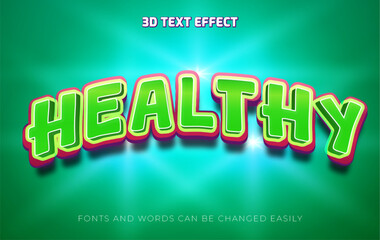 Healthy 3d editable text effect style