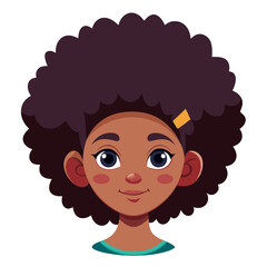 Chic Afro Girl Hair Style Trendy Vector Illustration for Bold Fashion Statements