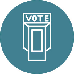 Voting Booth Vector Line White Circles Multicolors