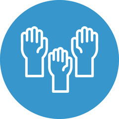 Voting Hand Vector Line White Circles Multicolors