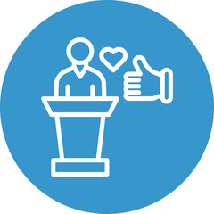 Political Endorsement Vector Line White Circles Multicolors