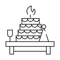 birthday event line icon vector. birthday event sign. isolated contour symbol black illustration