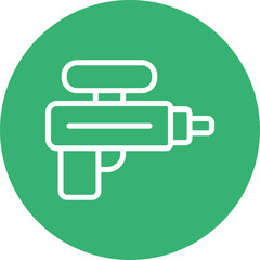 Water Gun Vector Line White Circles Multicolors