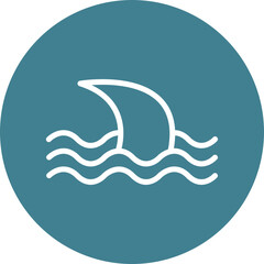 Shark Fin Vector Line White Circles Multicolors