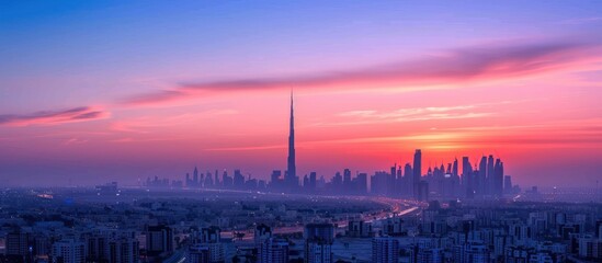 Fototapeta premium Dubai Skyline at Sunset