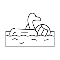 pool party event line icon vector. pool party event sign. isolated contour symbol black illustration