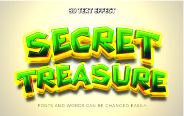 Secret treasure 3d editable text effect style