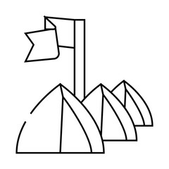 tent festival event line icon vector. tent festival event sign. isolated contour symbol black illustration