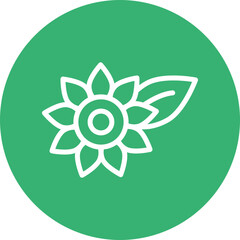 Winter flower Vector Line White Circles Multicolors