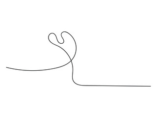 One continuous drawing of a heart-shaped love sign outline.