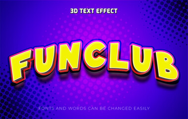 Funclub 3d editable text effect style