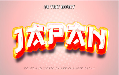 Japan red 3d editable text effect style