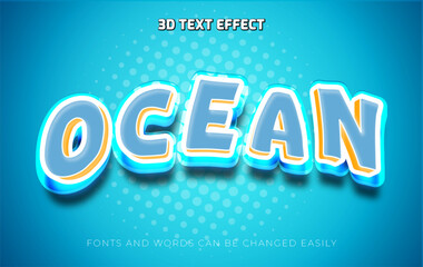 Ocean underworld 3d editable text effect style