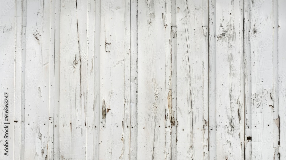 Wall mural Texture of White Wooden Wall