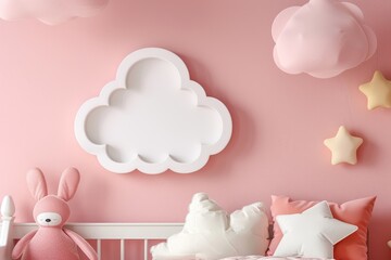 Playful Cloud-Shaped Frame in Whimsical Child's Bedroom Decor