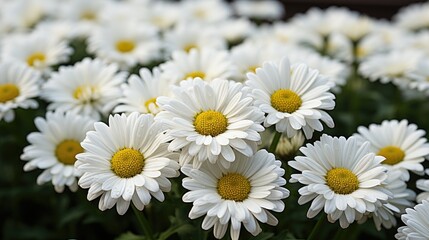 Obraz premium a bouquet of white flowers with yellow center and white petals.