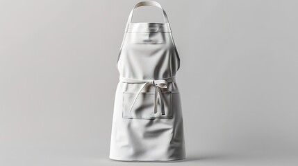 AI-generated mockup of a white blank apron on a white background.