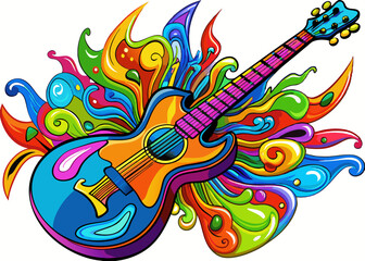 abstract musical background with guitar