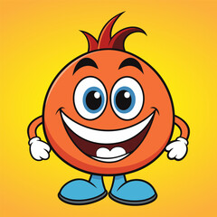 Cheerful smiley face on orange background