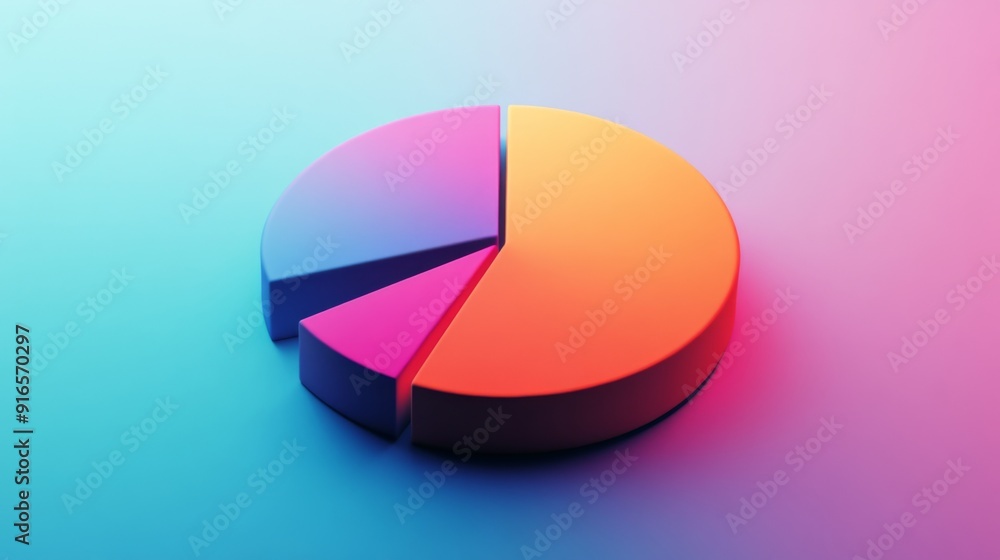Aufkleber a high-resolution image of a pie chart with a gradient color scheme, showcasing the distribution of 