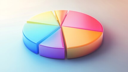 Obraz premium A high-resolution image of a pie chart with a gradient color scheme, showcasing the distribution of data in a visually appealing way