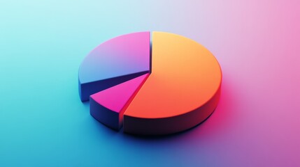 Obraz premium A high-resolution image of a pie chart with a gradient color scheme, showcasing the distribution of data in a visually appealing way