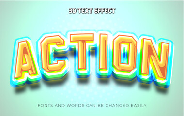 Action 3d editable text effect style