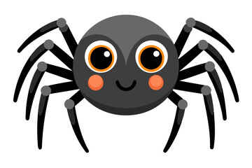 Cute Spider with Adorable Big Eyes Charming Insect Illustration