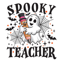 Spooky Teacher Ghost Pencil Halloween School SVG