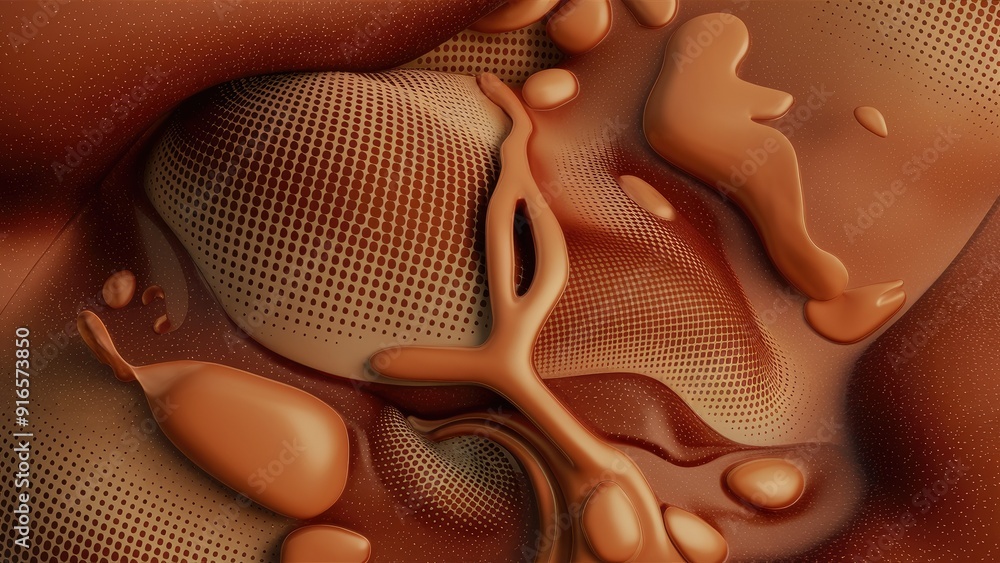 Poster brown gradient texture background with abstract halftone dot pattern