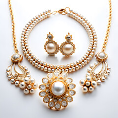 Obraz premium elegant jewelry isolated on white background