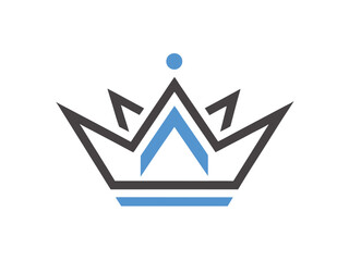 Modern Crown Logo with Sleek Lines - Minimalist Design