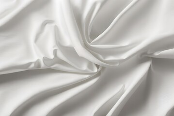 Fototapeta premium Rippled beautiful white silk fabric texture background 3D rendering
