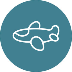 Toy Plane Vector Line White Circles Multicolors