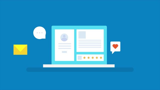 Customer profile analysis, Customer database, CRM for customer management. Business CRM software. Animation video clip.