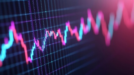 AI-enhanced financial graph, vibrant neon stock market lines, technology-inspired trading insight