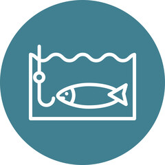 Fishing Vector Line White Circles Multicolors