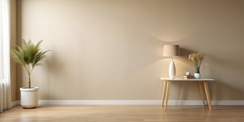 French minimalist mockup with modern light background on beige wall, French, style, minimalist, mockup, modern