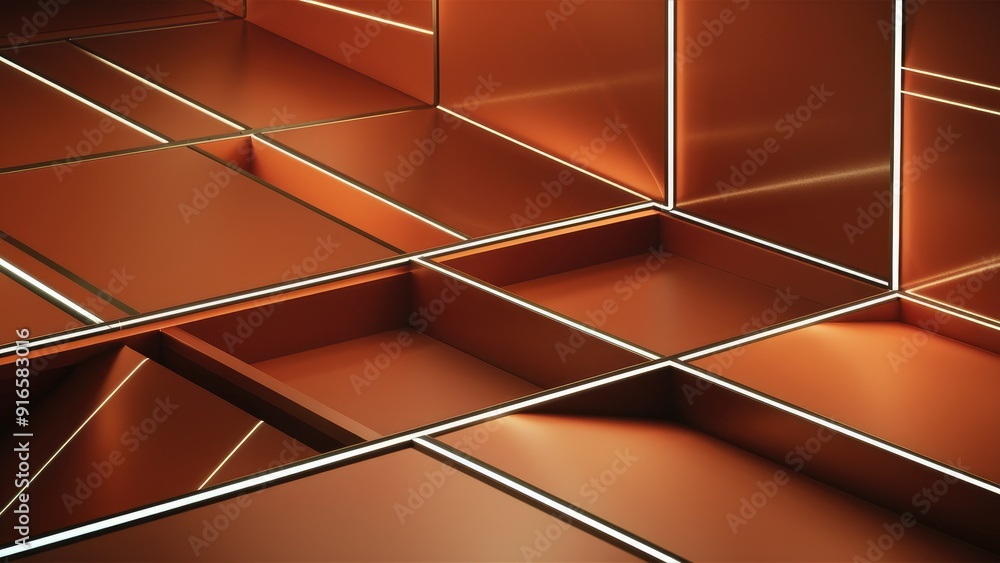 Poster modern orange geometric grid background minimalist design with subtle diagonal lines ideal for prese