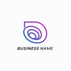 design logo creative letter D and spiral