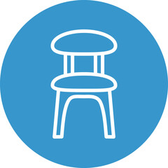 Dinning Chair Vector Line White Circles Multicolors