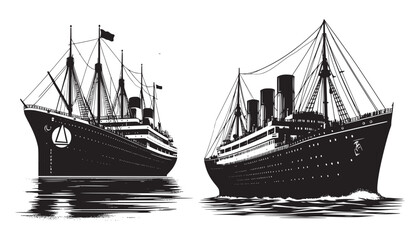 Cruise Ships on black