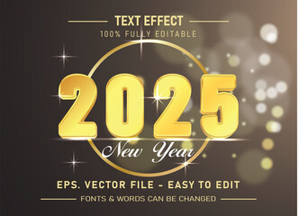 Editable text effect 2025 new year