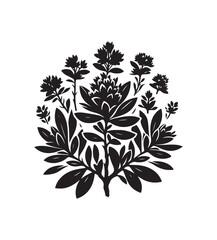 Fototapeta premium mountain laurel vector art graphic resources silhouette vector style, white background